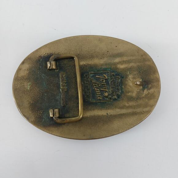 Tony Lama The State of Texas Brass Tony Western Belt Buckle - Picture 2 of 12